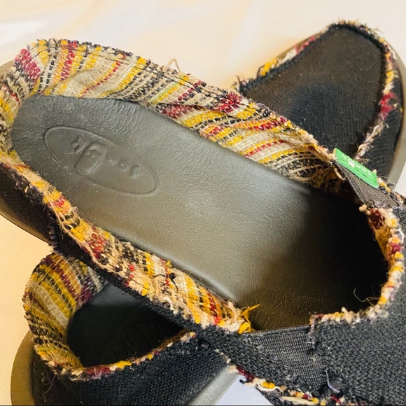 Sanuk Women’s Sidewalk Surfer Black W/ Multi Sz 8 - Picture 2 of 15